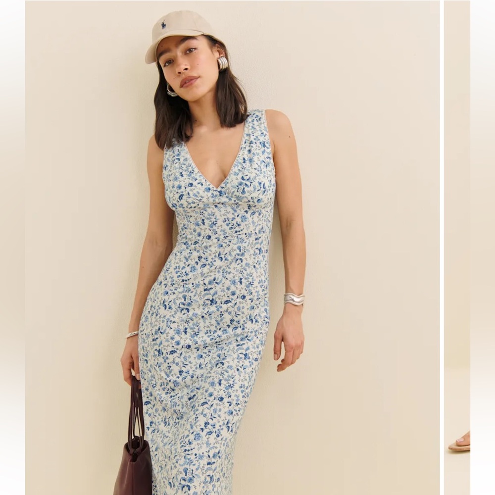 Reformation Brayden Knit Dress Blue - Size M